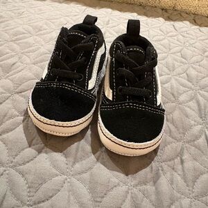 Vans Kids Black and White Sneakers Size 4.0 Infant